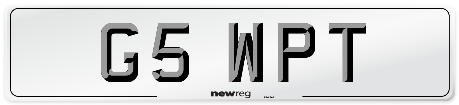 G5 WPT Number Plate from New Reg
